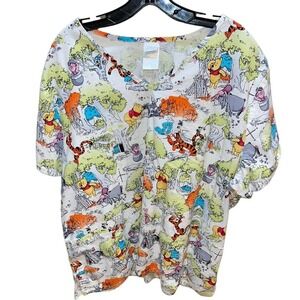 Vintage Disney Winnie the Pooh scrub top plus size 3X super cute!